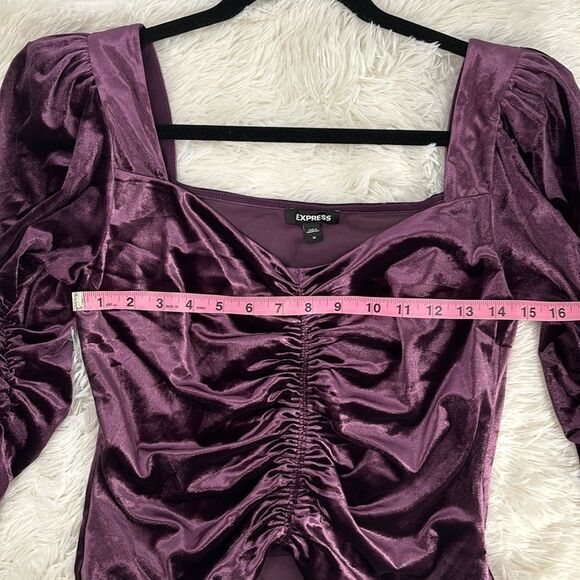 Express Purple Long Sleeve Top Medium New - Picture 11 of 12